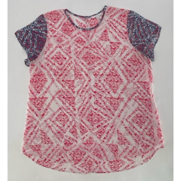 CAbi Women's Coquette Geometric Floral Sheer Top Blouse Size XL‎ Preppy Career - Picture 3 of 11